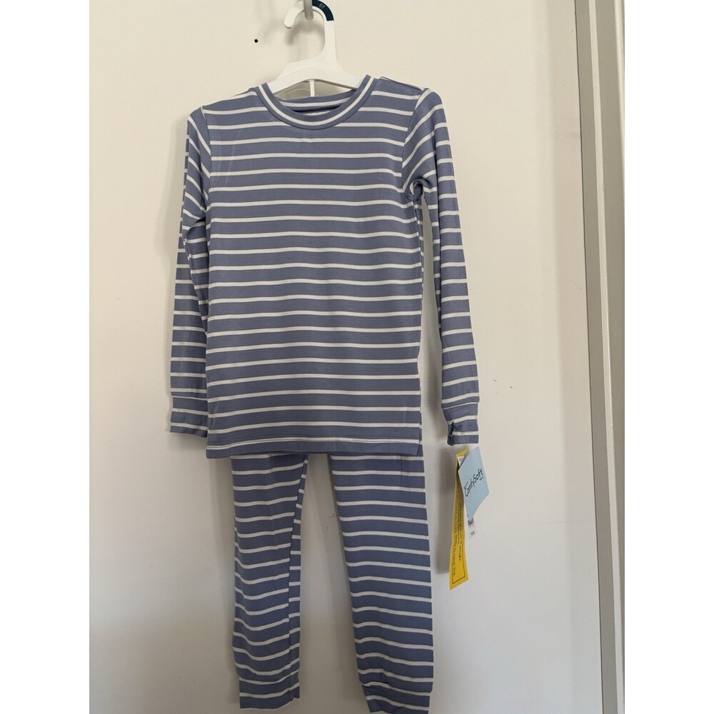 Carter's Blue & White Striped Pajama Set 2 PC Soft Silky Stretchy Size 5T NWT!